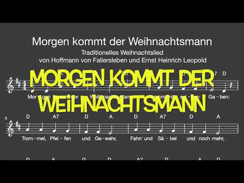 Lied: Morgen kommt der Weihnachtsmann (Weihnachten / Melodie, Akkorde, Noten,Text)