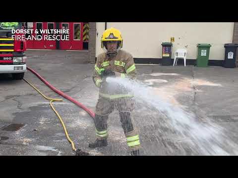 Fire Fighter Paul's water hose demonstration.