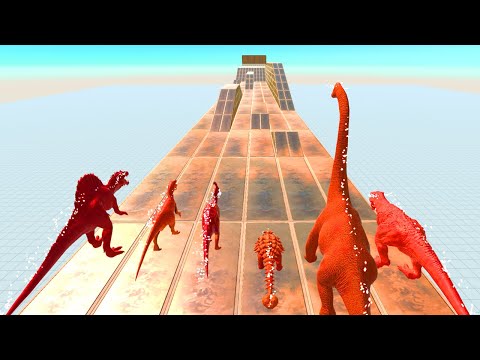 RED Dinosaur Speed Race get a Pig - Animal Revolt Battle Simulator