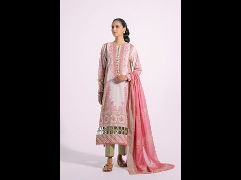 E0222 | ETHNiC Three Piece Suit | Printed Lawn | Unstitched