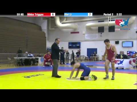 GR 59 KG - R16 - Nikko Triggas (NYAC) vs. Wei Li (CHN)