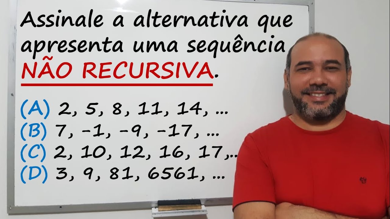 MATEMÁTICA 7º ANO - Ex.7 - Sequências recursivas e não recursivas