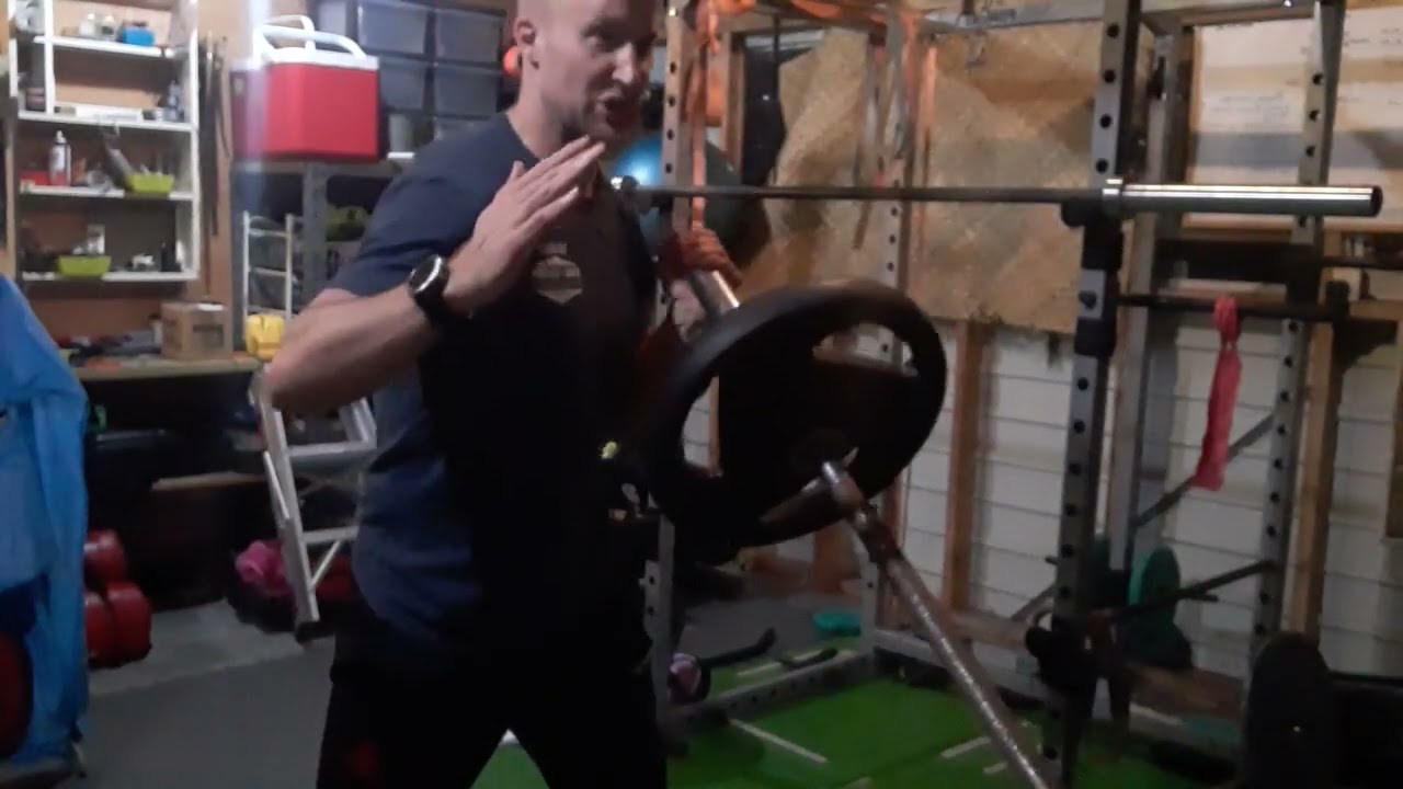 Gym Exercise - standing landmine press