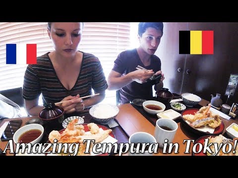 【ひさご】外国人カップルが本格江戸前天ぷらを楽しむ！/ Amazing Tempura in Tokyo