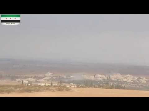 الاشتباكات الدائرة بين عناصر اللواء الأول مدرع وقوات النظام على جبهة معر حطاط