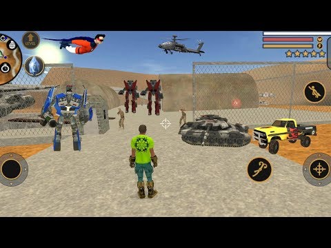 Vegas Crime Simulator (Vegas Hero Fight Army Tank & Car Robot) Bumblebee VS Army Tank - Gameplay HD
