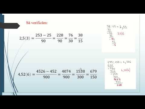 Transformarea unei fracții ordinare periodice mixte în fracție ordinară - clasa a V-a