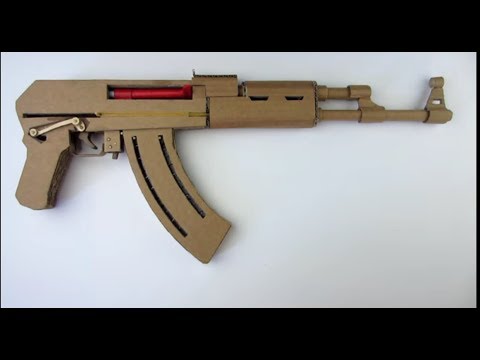 How To Make Cardboard AK47 That Sh00ts - With Magazine