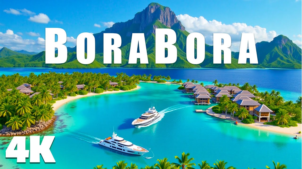Bora Bora - 4K  Explore Stunning Overwater Villas and Crystal Lagoons With Deep House Music