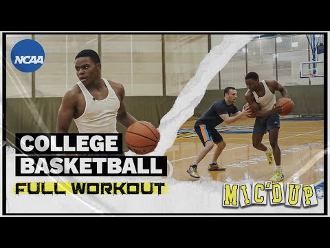 FULL INTENSE COLLEGE BASKETBALL WORKOUT WITH A FORMER D1 COACH?!? (MIC'D UP)