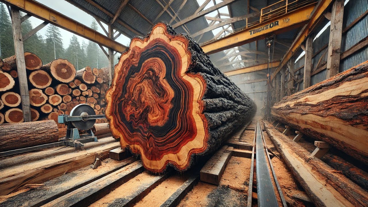 Incredible Sawmill Monster Machines Shredding Giant Logs in Los Angeles ‼ Wood Cutting at Its Best