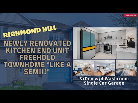🆕Newly renovated Kitchen🔥End Unit Freehold Townhome *like a Semi!!* in Richmond Hill Oakridge🔥