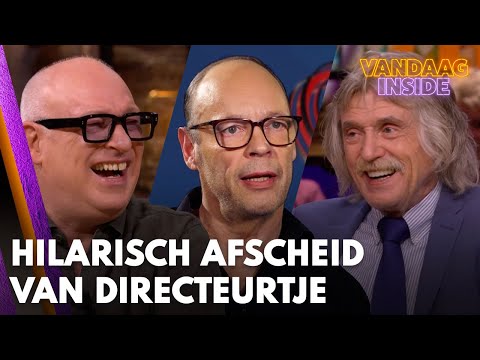 Johan, Wilfred en René nemen op hilarische wijze afscheid van Directeurtje | VANDAAG INSIDE