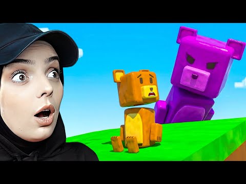 SÜPER AYI KÜÇÜLDÜ MOR AYI BÜYÜDÜ! ZOR GÖREV! 😱🟣