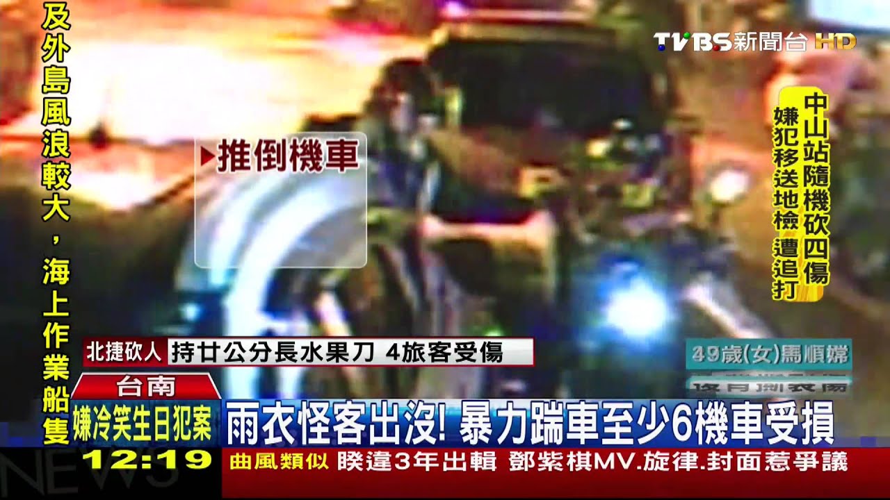 台南雨衣怪客出沒! 隨機砸汽車踹機車