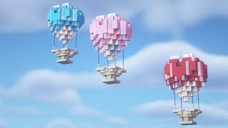 【マインクラフト】ハート型の気球の作り方【Minecraft】How to Build a Balloon【マイクラ建築】
