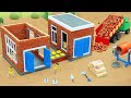 DIY Mini Tractor Builds Concrete Brick House | Modern Science Project After Storm