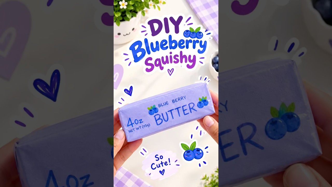 DIY Blueberry Squishy 🫐💙|It’s me Hana|#Paper Squishy#papercraft#Shorts