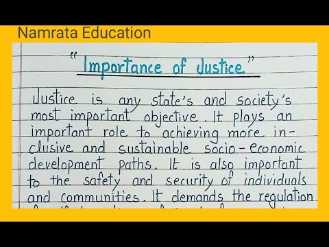 Paragraph writing on Importance of Justice  in English/Importance of Justice short essay