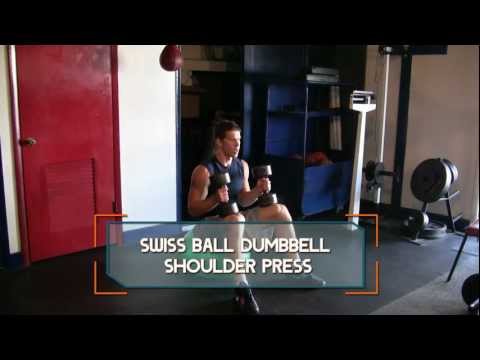 Swiss Ball Dumbbell Shoulder Press