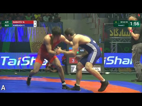 Round 2 GR - 66 kg: N. BABAYEV (AZE) df. Y. KARDASH (BLR) by TF, 8-0