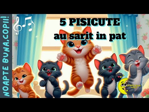 🎶🎵 5 pisicute 🐈 au sarit in pat 🛌
