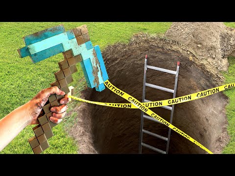 Lynix - I dug a real hole using ONLY a Toy Minecraft pickaxe