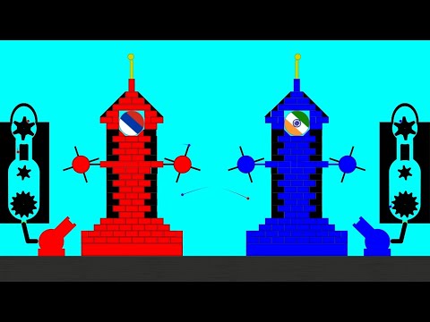 Castle Destruction 3 - Marble Race Tournament in Algodoo with Countries