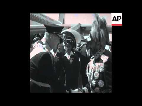 CAN694 KING OF NORWAY VISITS HAILE SELASSIE