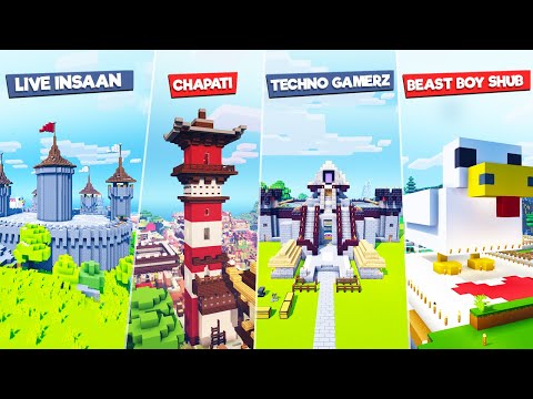 ALL YOUTUBERS BASE IN ONE WORLD | MINECRAFT