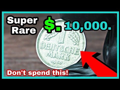 German 1 Deutsche mark 1950 coin value at heritage auction//One Deutsch mark worth money!