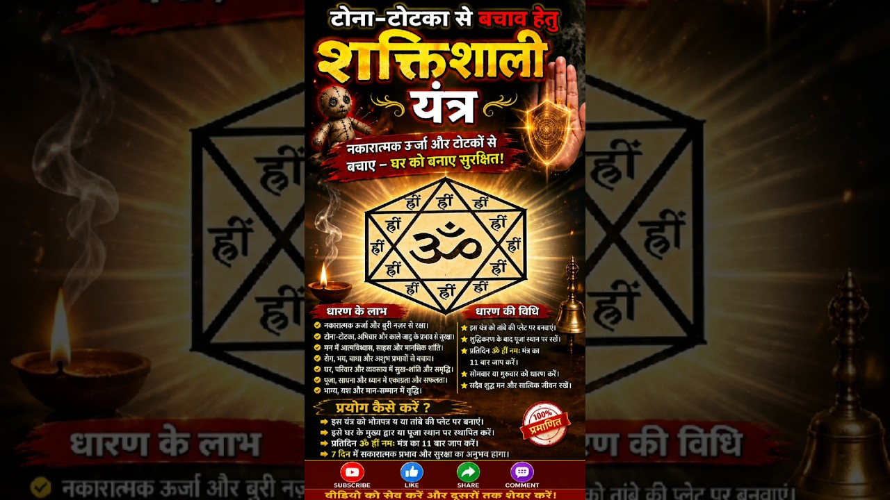 टोना-टोटका, बुरी नज़र और काले जादू से बचाव का यंत्र/#yantras #motivation @mahaindrajaal