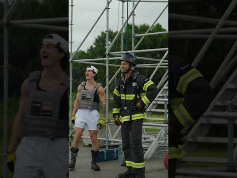 Bodybuilder vs Firefighter #shorts #firefighter #bodybuilding