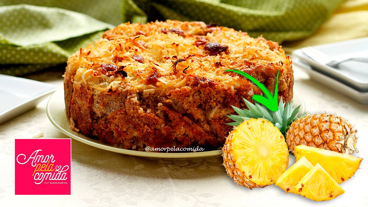 Torta de Abacaxi Simples Sem Trigo