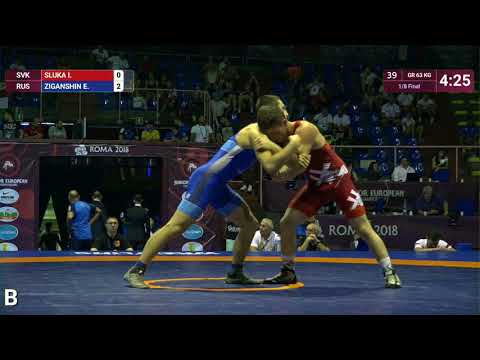 1/8 GR - 63 kg: I. SLUKA (SVK) v. E. ZIGANSHIN (RUS)