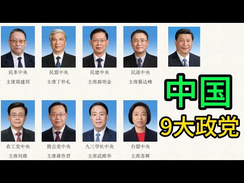 中国9大政党 。｜民革｜民盟｜民建｜民进｜农工党｜致公党&zwnj;｜九三学社｜台盟｜中国国民党革命委员会｜&zwnj;中国民主同盟｜&zwnj;中国民主建国会｜｜&zwnj;中国农工民主党｜&zwnj;中国致公党｜&zwnj;九三学社&zwnj;｜&zwnj;台湾民主自治同盟｜