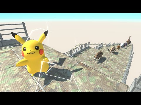PIKACHU DEATH FALL - Animal Revolt Battle Simulator