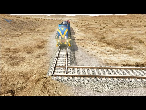 Trains vs 90 Degree Turn vs Cars – BeamNG.Drive