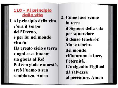 110 Al principio della vita - Innario Chiesa Cristiana Avventista del Settimo Giorno 2014