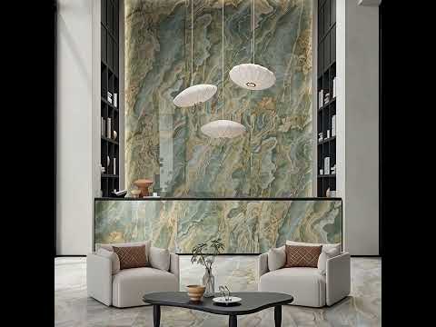 Carrelage sol et mur poli effet marbre Bavaro jade 60x120 cm