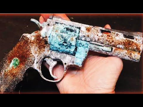 Rusty And Broken Colt Python 375.Magnum Gun lighter Restoration