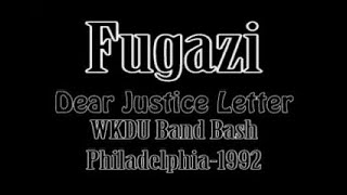 Fugazi - Dear Justice Letter from WKDU Philly Show (Pixelvision)