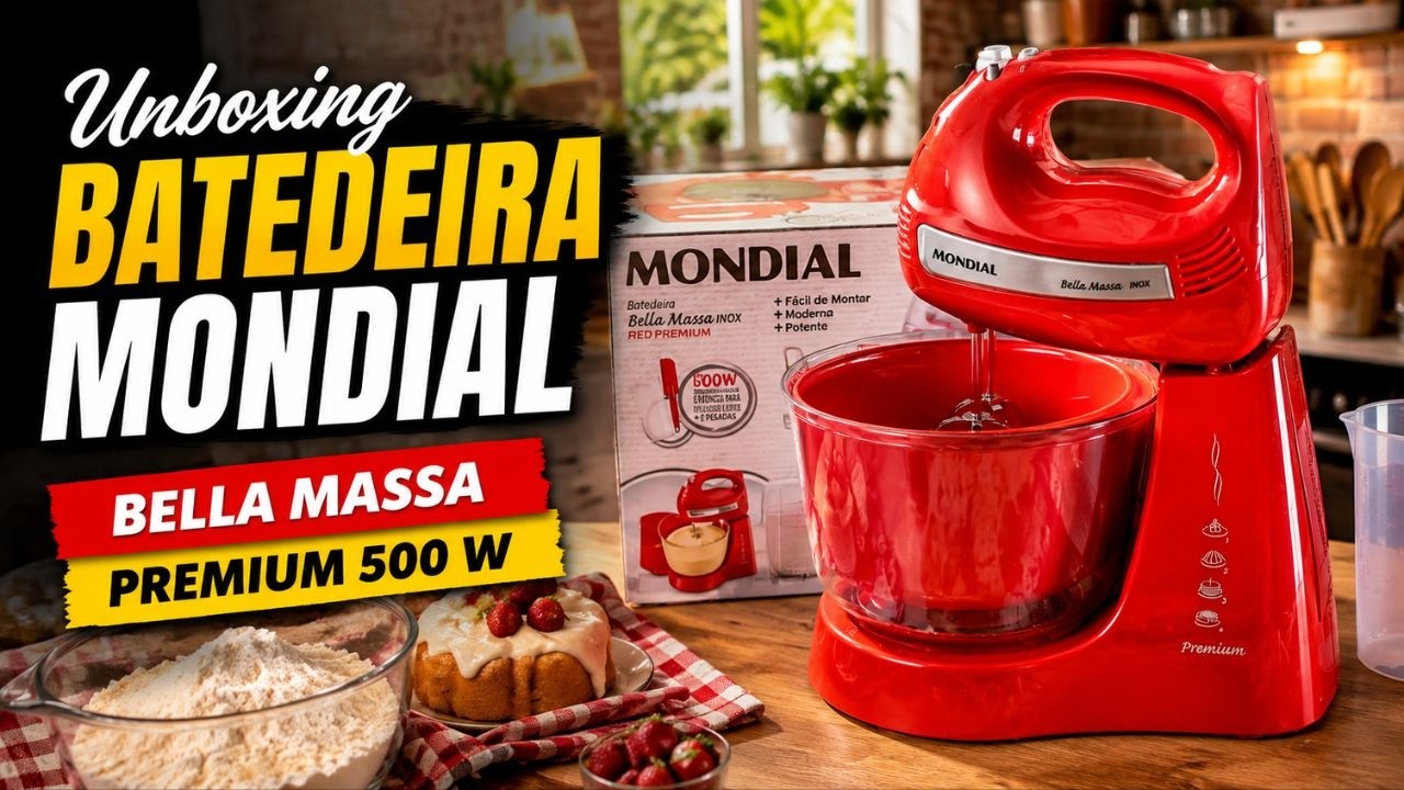 Miniatura da avaliação em vídeo de Batedeira MONDIAL Bella Massa B-23-WI 500W 110V