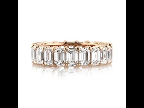 Mark Broumand - 6.30ct Emerald Cut Diamond Eternity Ring in 18k Rose Gold