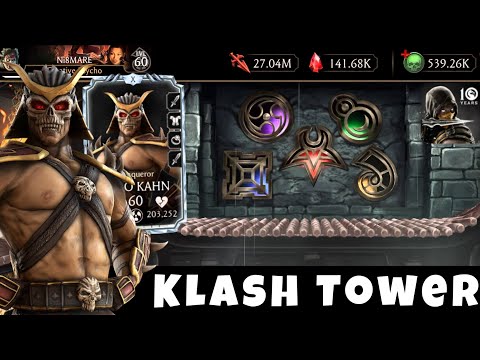 Shao Kahn’s Konqueror Klash Tower Gameplay + Equipment setups | Mortal Kombat Mobile