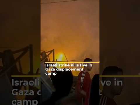 Five killed in Israeli strike on Gaza encampment | AJ #shorts