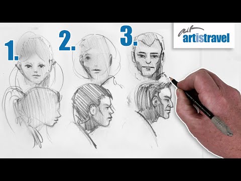 Gesichter einfach und schnell skizzieren | Mann, Frau und Kind mit JENS HÜBNER