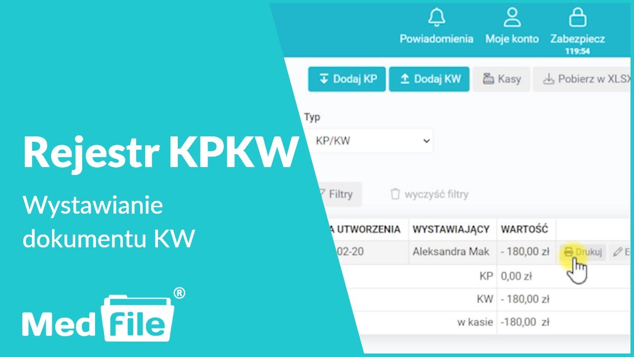 Wystawianie dokumentu KW