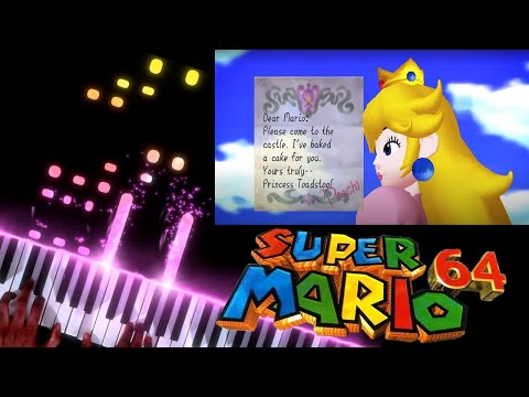 Super Mario 64 - Peach's/Toad's/Lakitu's/Bowser's Message - Piano|Synthesia