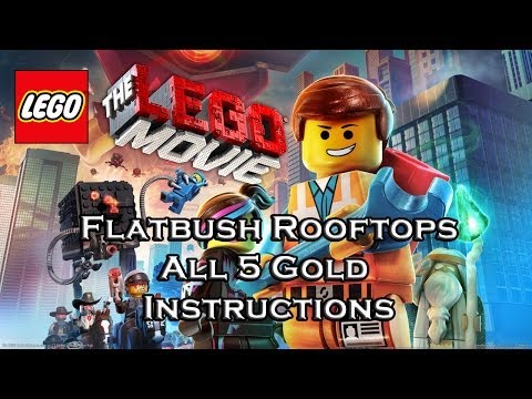 LEGO Movie Videogame-Level 4-Flatbush Rooftops-All 5 Gold Instructions